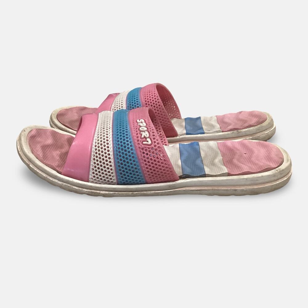 Colorful Stripes Sport Slides - Picture 3 of 7